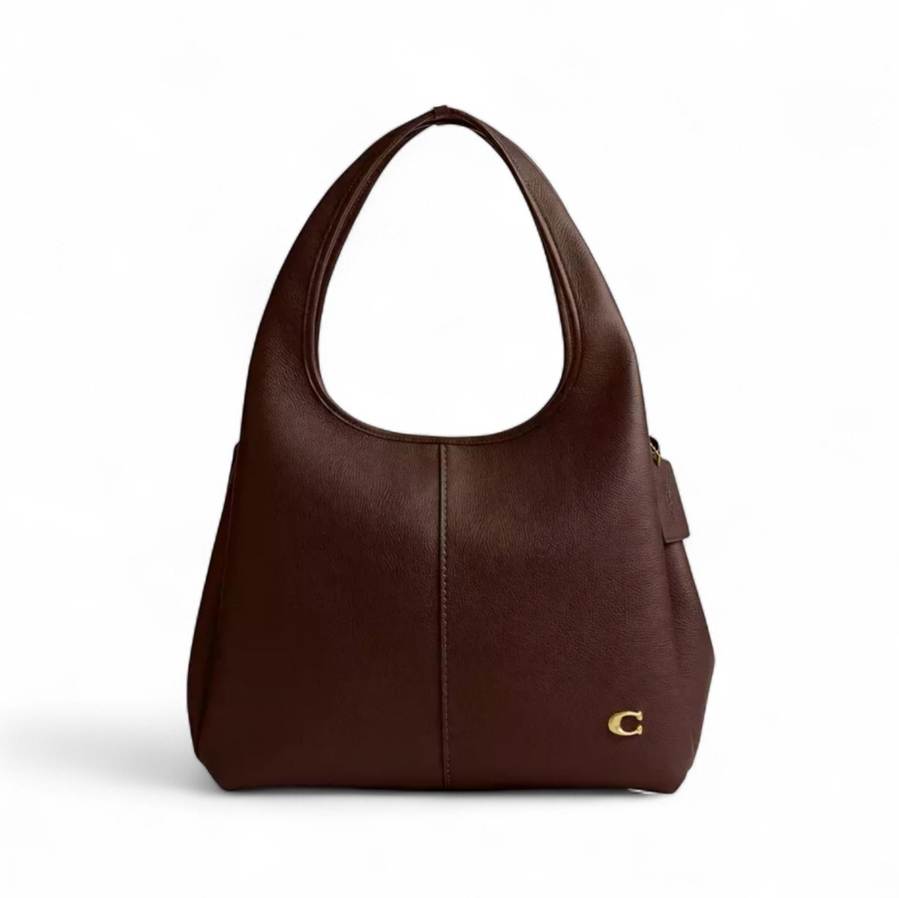 Coach Lana Large Brown Leather Hobo Bag with Gold Accent - Picture 15 of 15